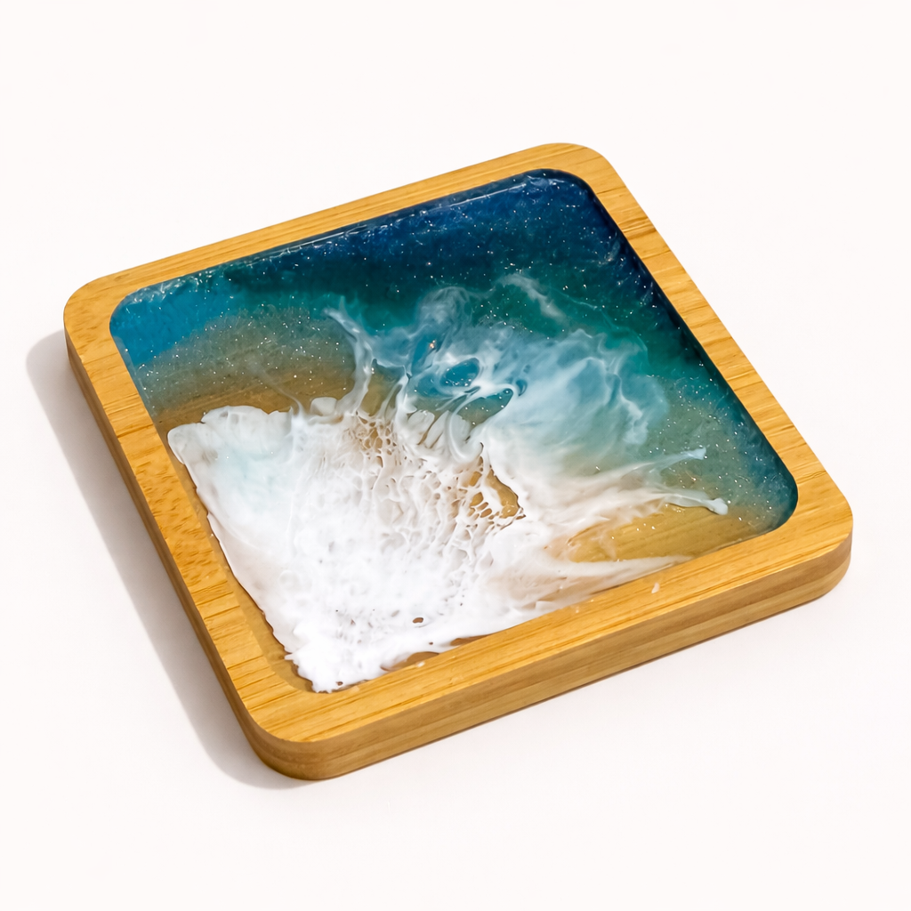 Ocean Wave Bamboo Coasters