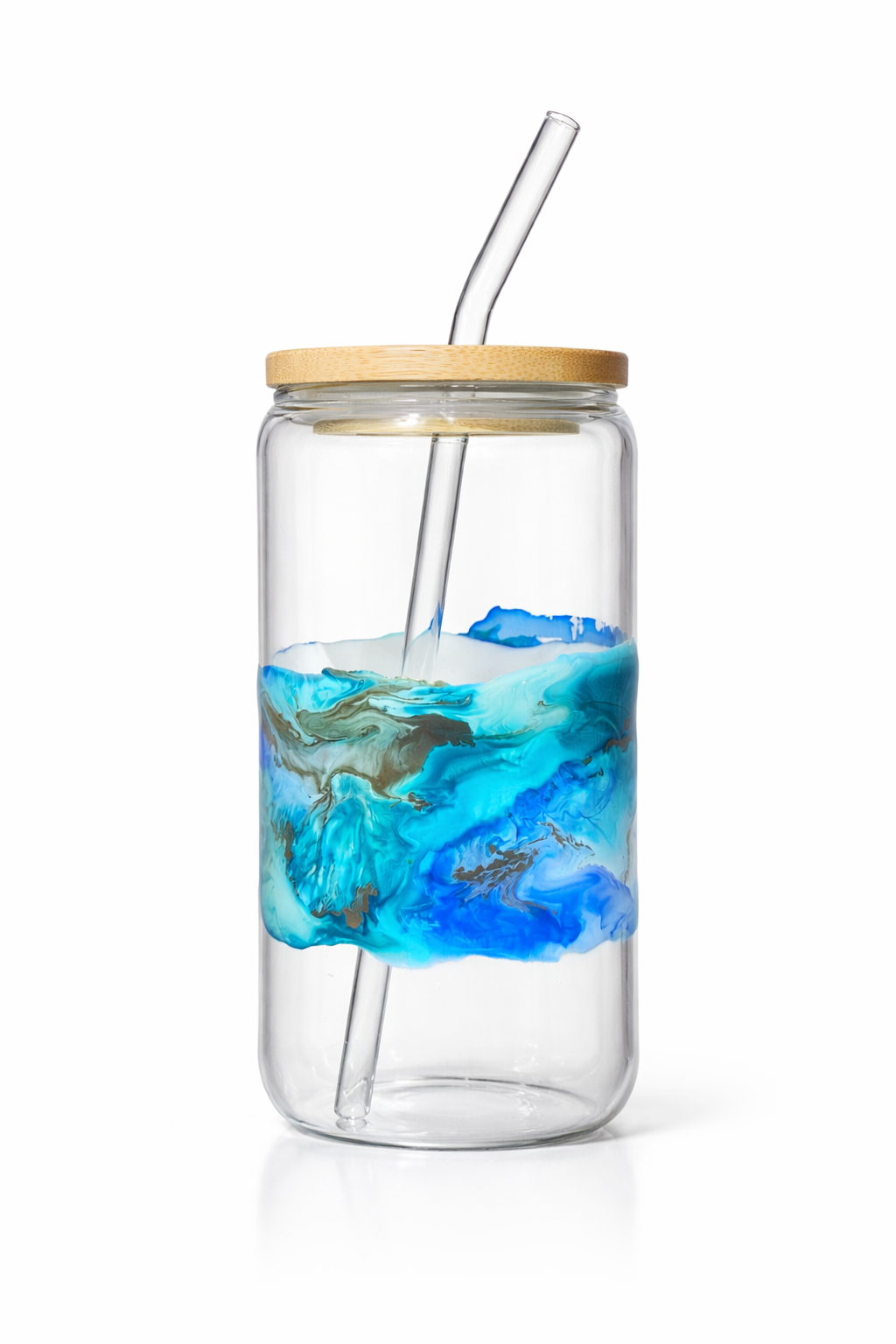 Glass Tumbler with Straw