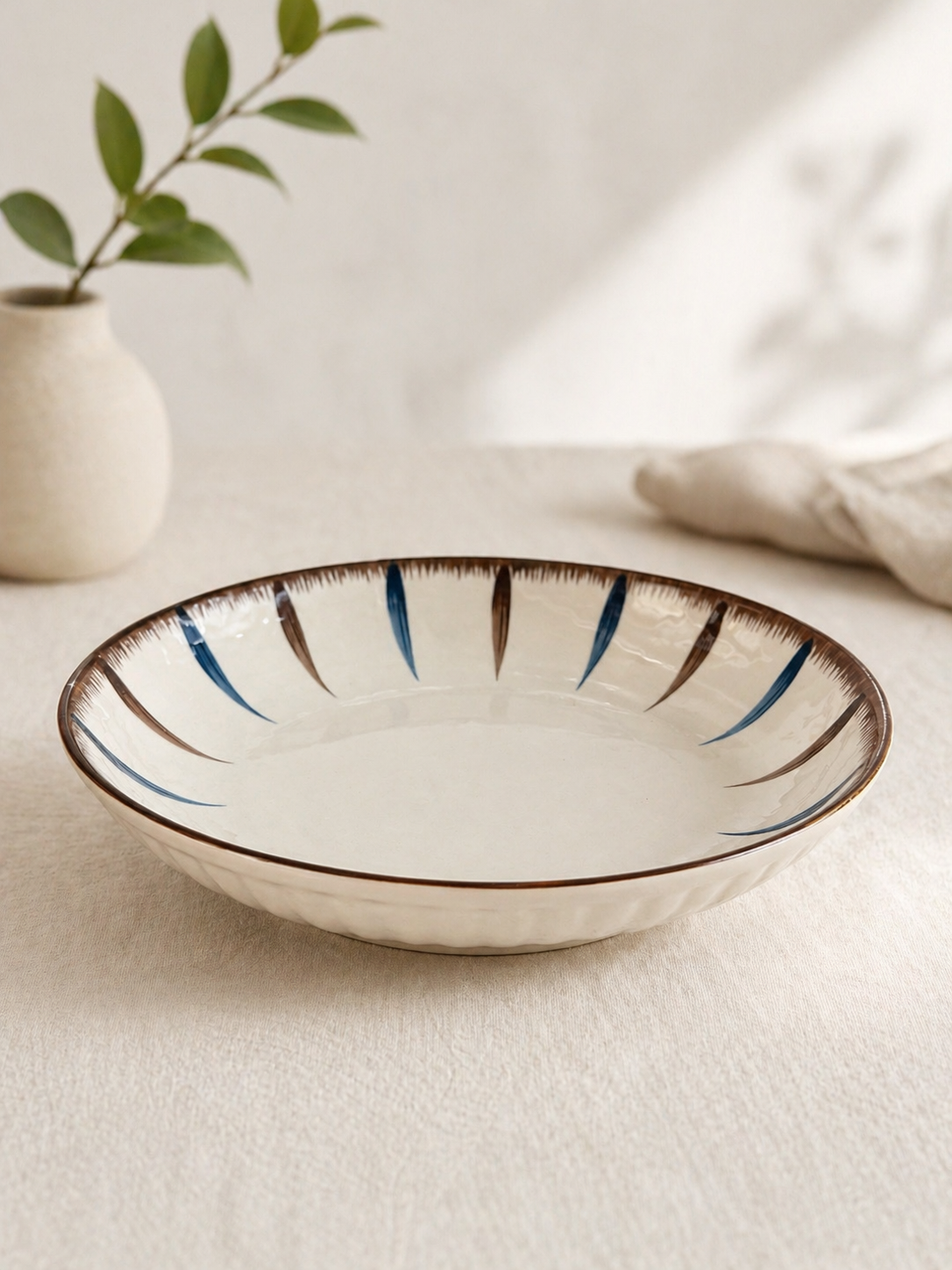 Azure Brush Ceramic Plate