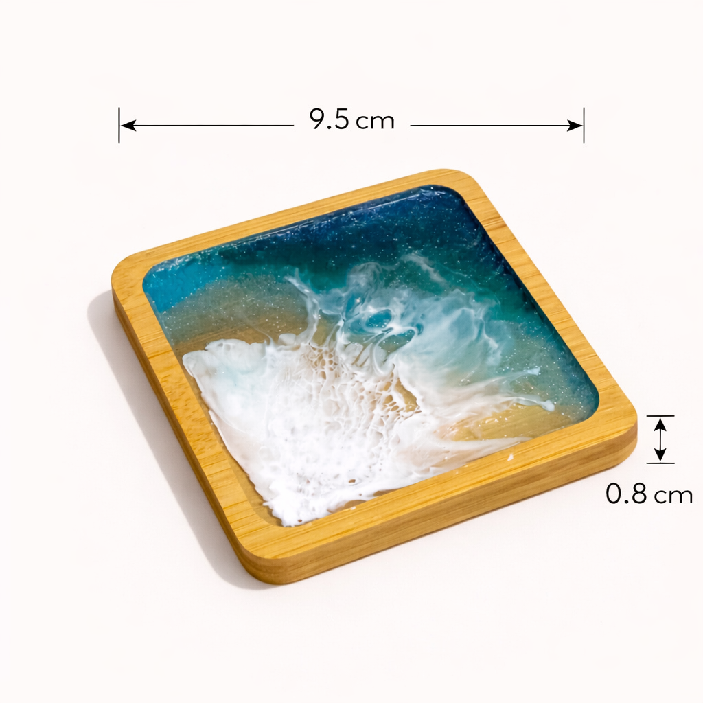 Ocean Wave Bamboo Coasters