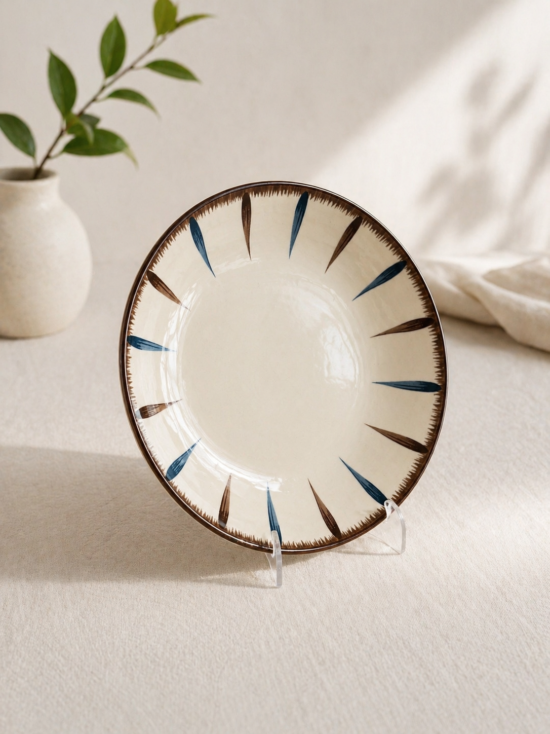 Azure Brush Ceramic Plate