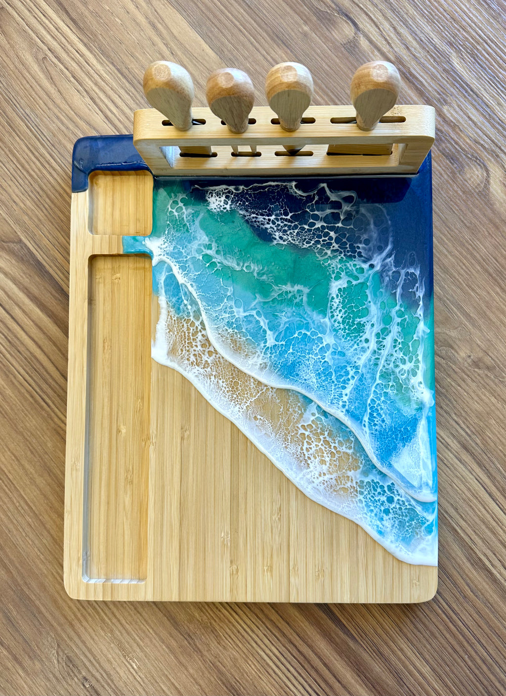 Bamboo Cheese Board - Ocean Waves